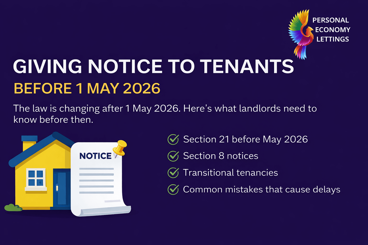 Giving Notice to Tenants Before 1 May 2026 - What Landlords Need to Know